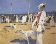 Francois Flameng Riviera Promenade oil painting